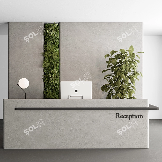 Modern Reception Desk Office Set 3D model image 1