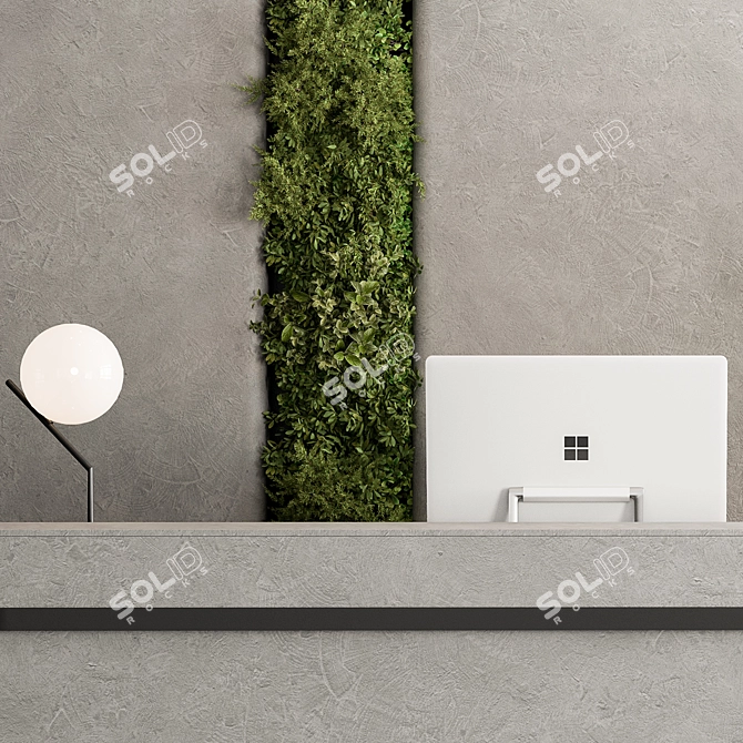 Modern Reception Desk Office Set 3D model image 2