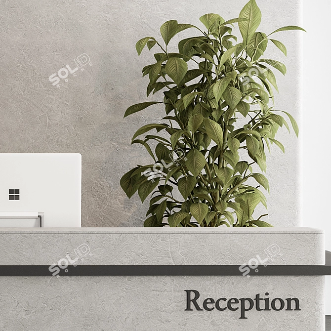 Modern Reception Desk Office Set 3D model image 3