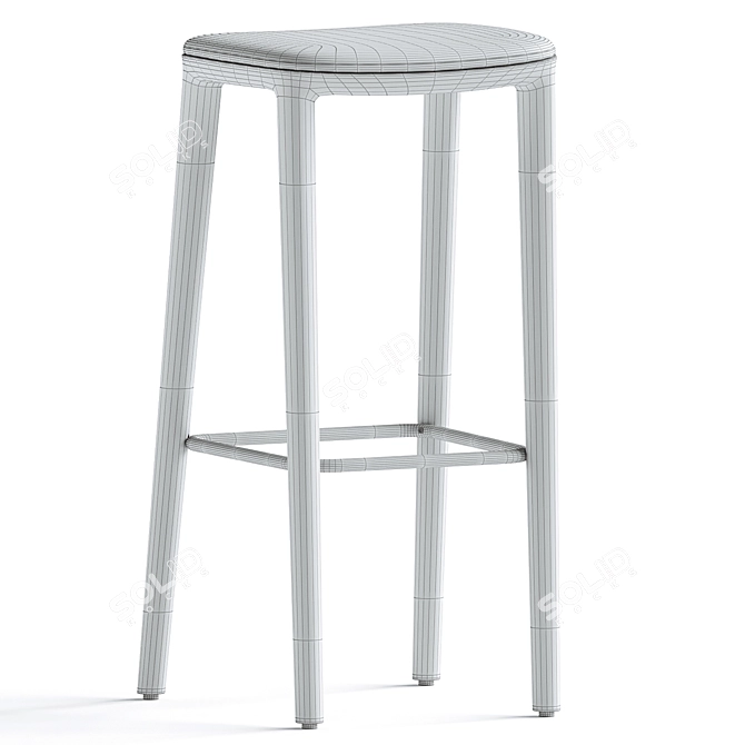 Sleek and Stylish NEVA Bar Stool 3D model image 3