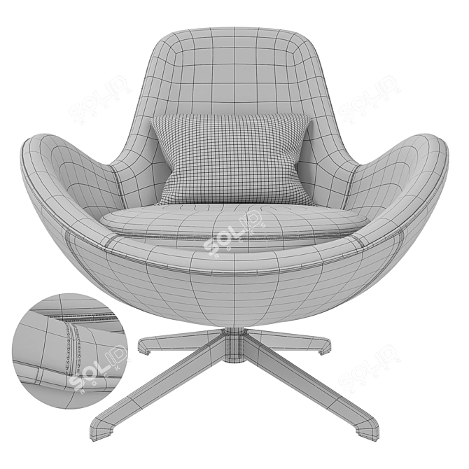 Elegant Salamanka Chair MeshSmooth Texture 3D model image 4