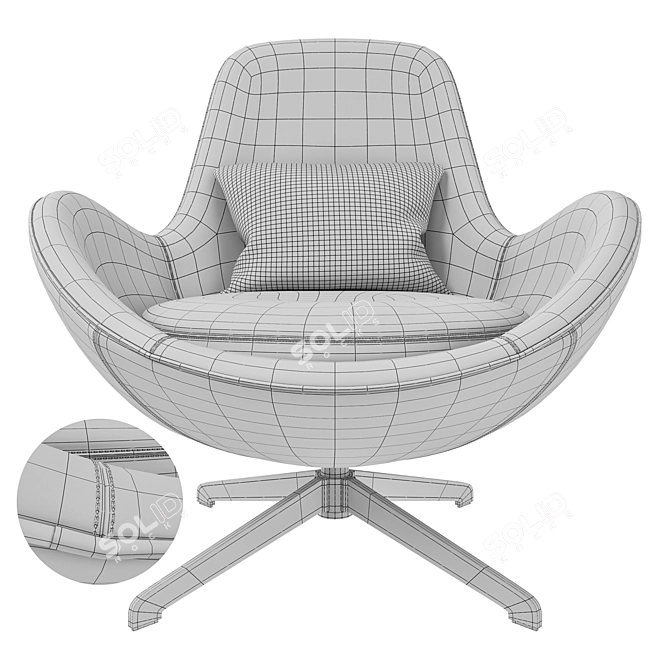 Elegant Salamanka Chair MeshSmooth Texture 3D model image 8