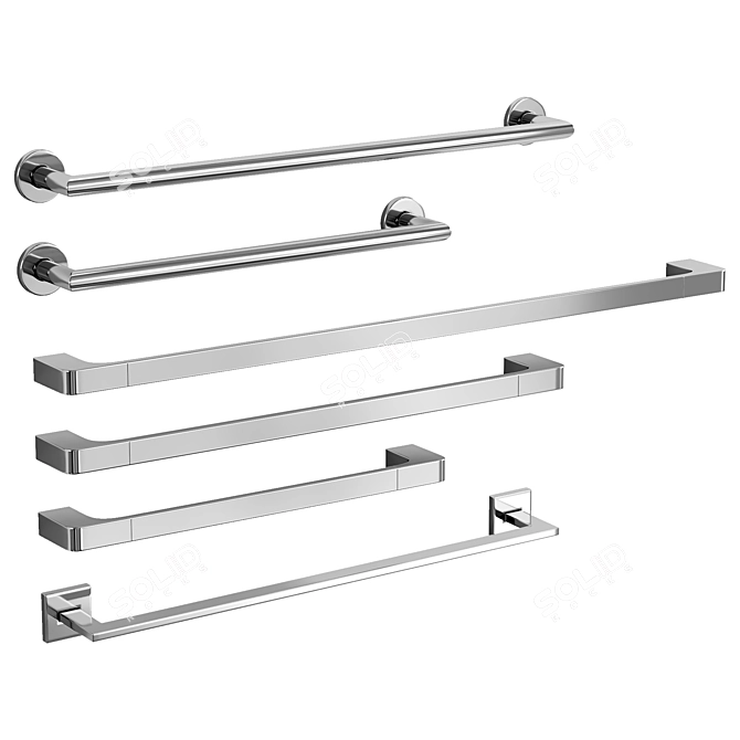 Stylish Towel Bar Collection 3D model image 1