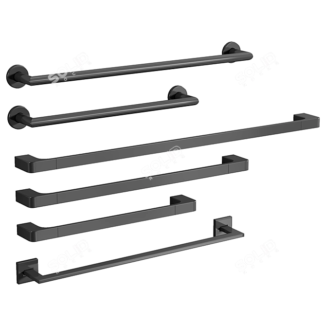 Stylish Towel Bar Collection 3D model image 2