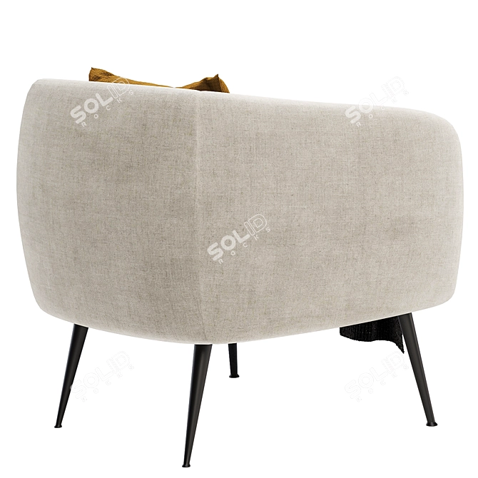 Stylish DAVI Armchair, 3 Colors 3D model image 5