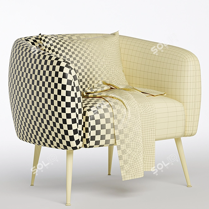 Stylish DAVI Armchair, 3 Colors 3D model image 6