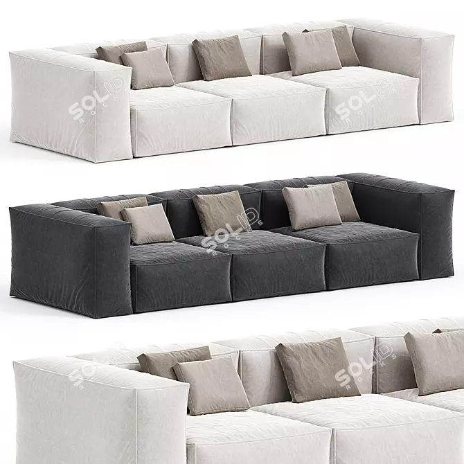 Modern Heureux Corner Sofa 3D model image 1