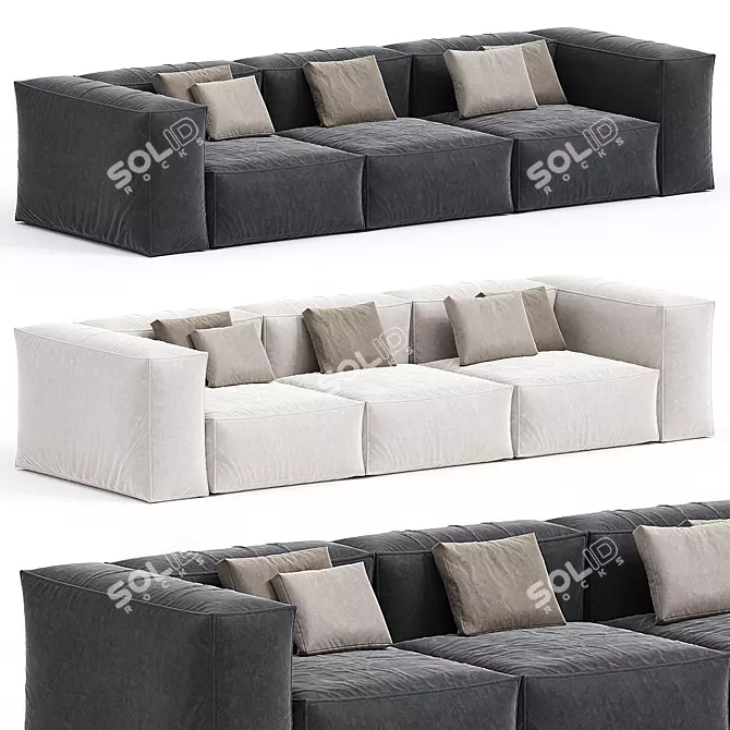 Modern Heureux Corner Sofa 3D model image 2
