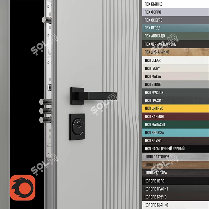 Ultimatum M Steel Door Design 3D model image 2
