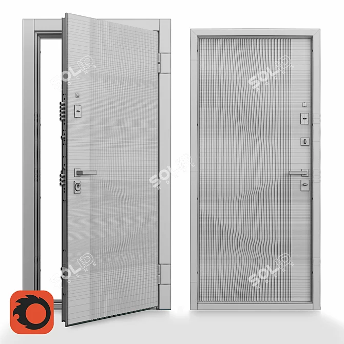 Ultimatum M Steel Door Design 3D model image 3