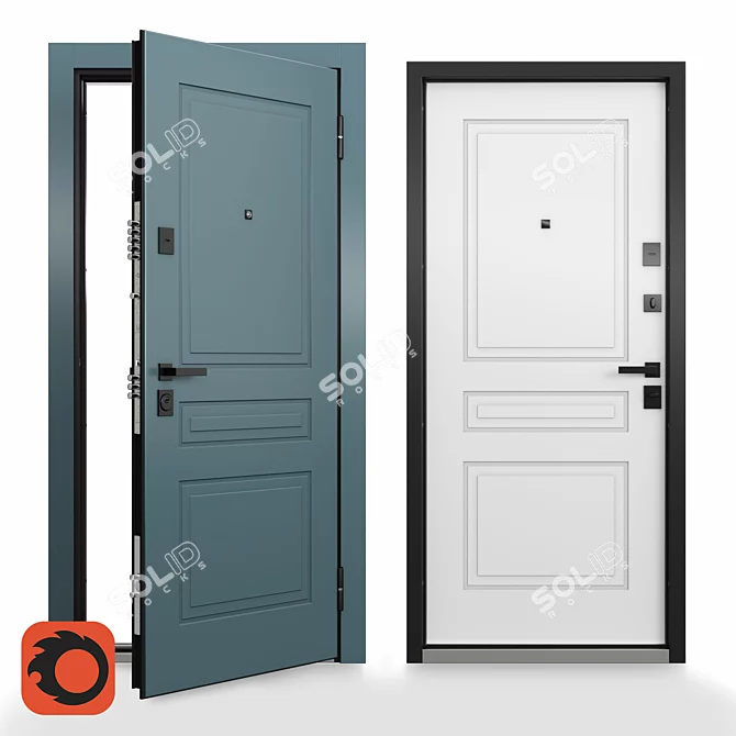 Ultimatum M Customizable Steel Door 3D model image 1