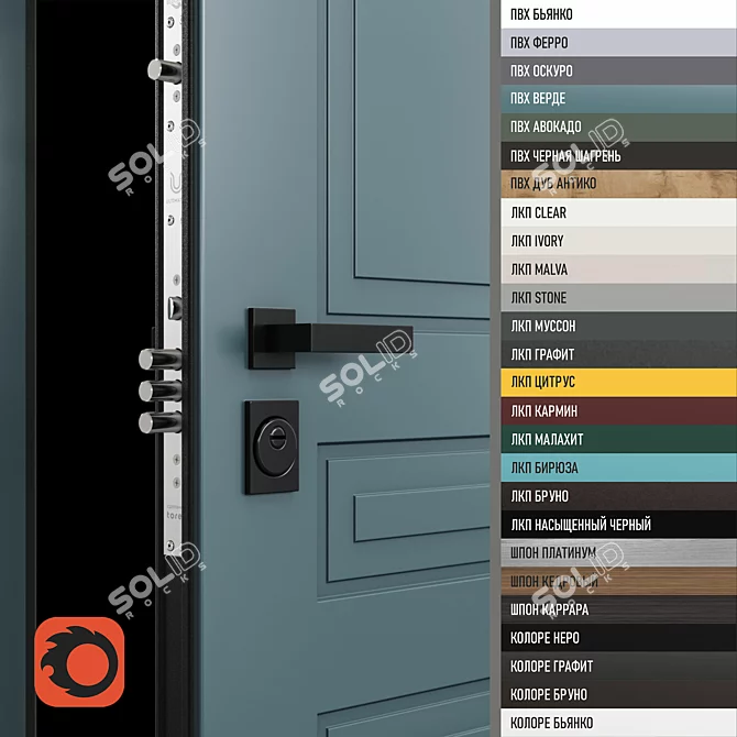 Ultimatum M Customizable Steel Door 3D model image 2