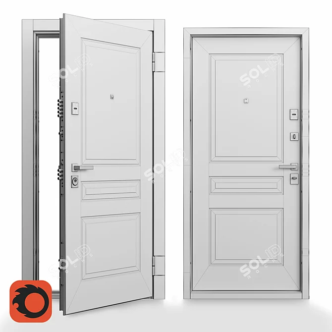 Ultimatum M Customizable Steel Door 3D model image 3
