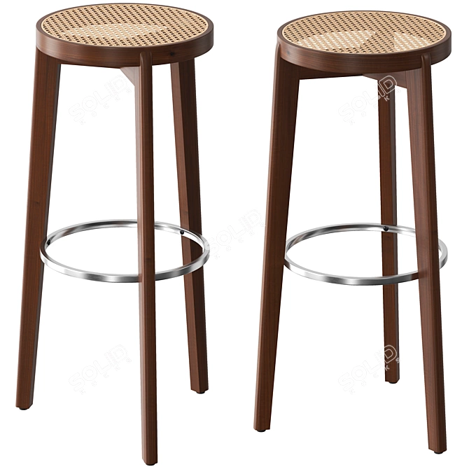 Vray Round Bar Stool Render 3D model image 1