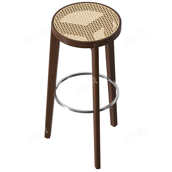 Vray Round Bar Stool Render 3D model image 2