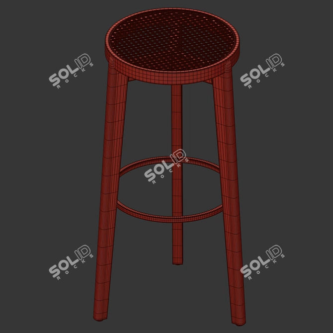 Vray Round Bar Stool Render 3D model image 3