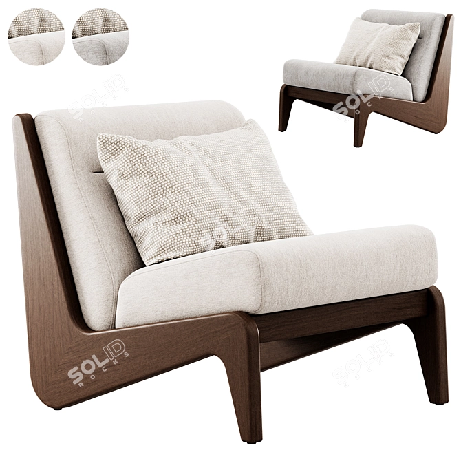 Soho Home Fletcher Wooden Armchair 3D model image 1