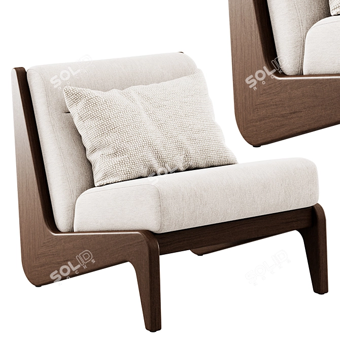 Soho Home Fletcher Wooden Armchair 3D model image 4