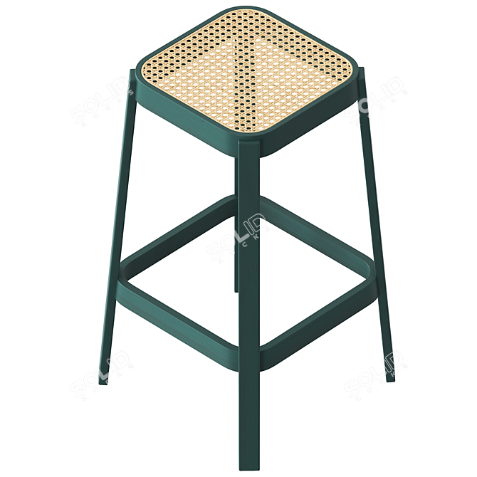 Vibrant Cane Bar Stool 3D model image 2