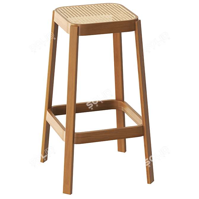 Vibrant Cane Bar Stool 3D model image 3