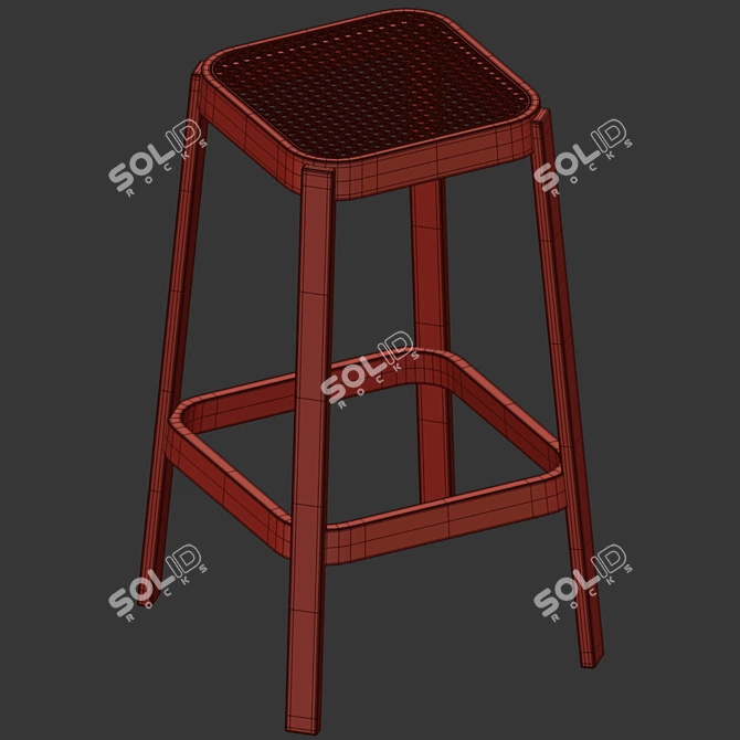 Vibrant Cane Bar Stool 3D model image 4