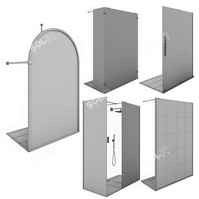 Stylish Radaway Shower Enclosures 3D model image 2