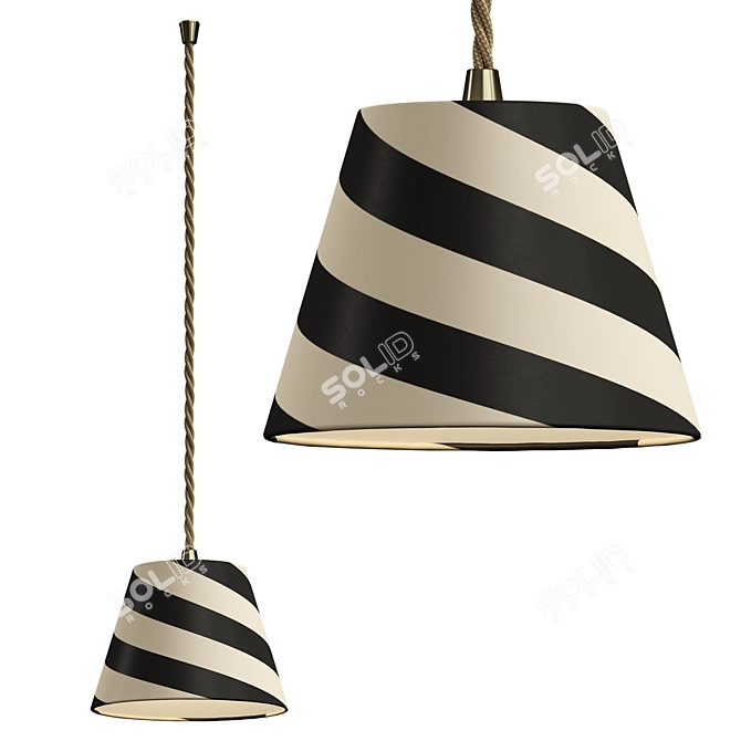 Detailed 3D Jet Stripes Pendant 3D model image 1