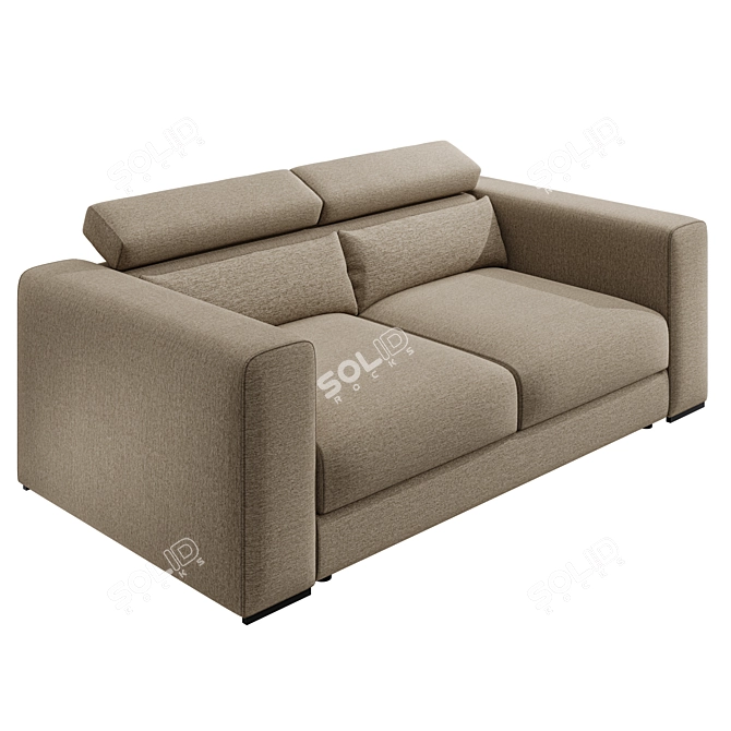 Atlanta Modern 3-Seater Beige Sofa 3D model image 1