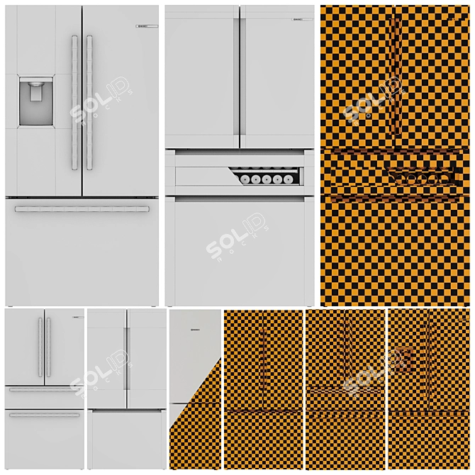 Bosch Refrigerator Collection Set 3D model image 7