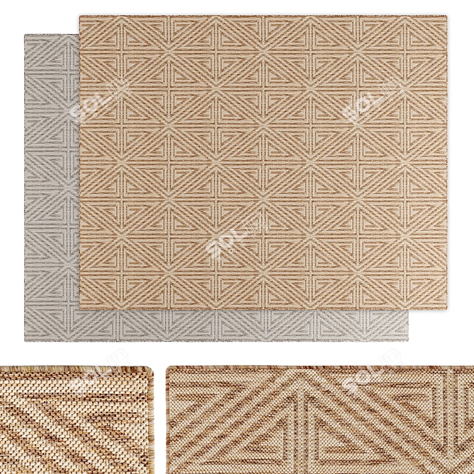 Elegant Kite Trellis Area Rug 3D model image 1