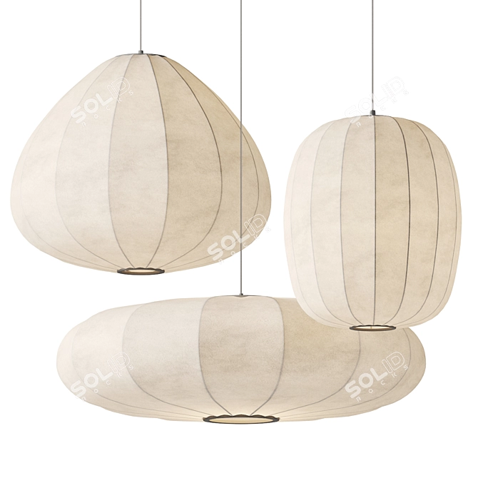 Paper Pendant Lighting Collection 3D model image 1