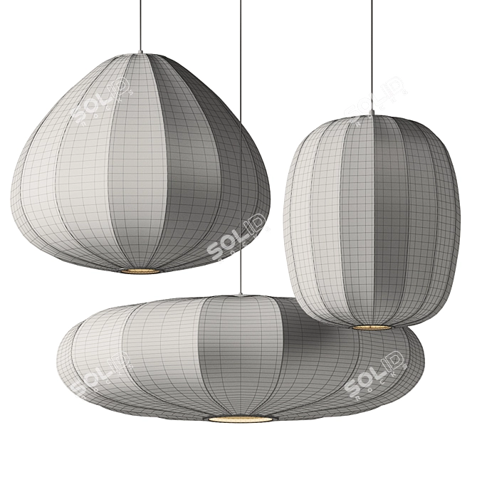 Paper Pendant Lighting Collection 3D model image 5