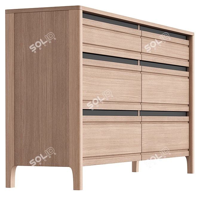 Dantone Home Office Set Oak 3D model image 4