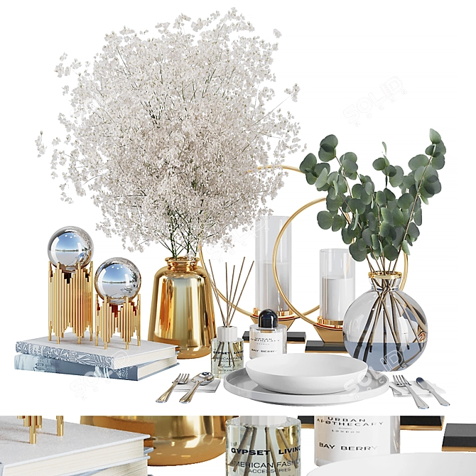 Modern Table Setting V2 2016 3D model image 2