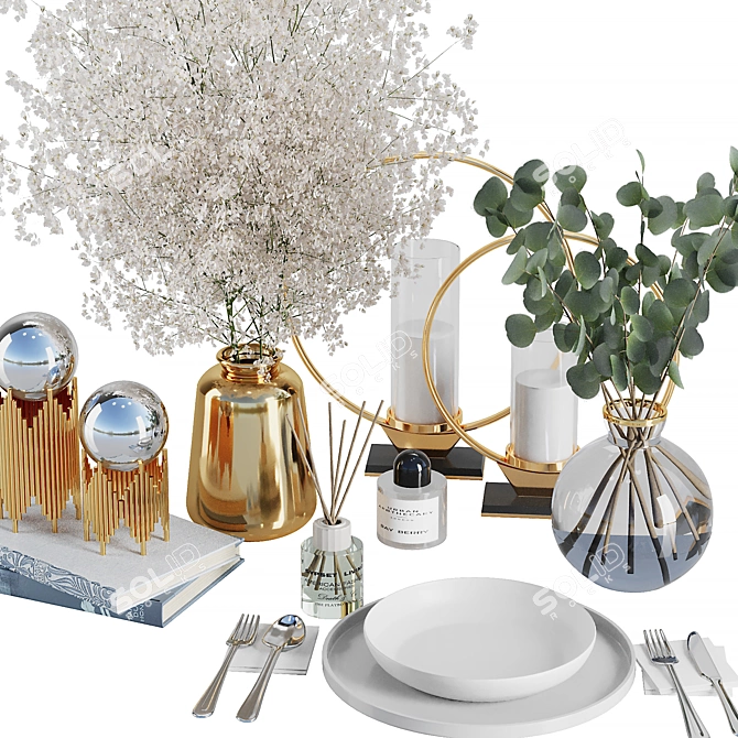 Modern Table Setting V2 2016 3D model image 3
