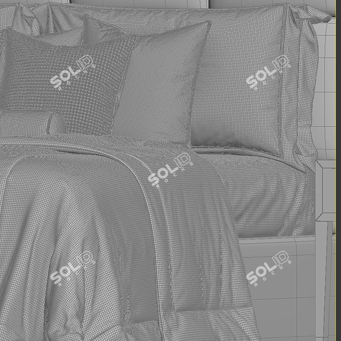 Upholstered King Size Headboard 3D model image 4