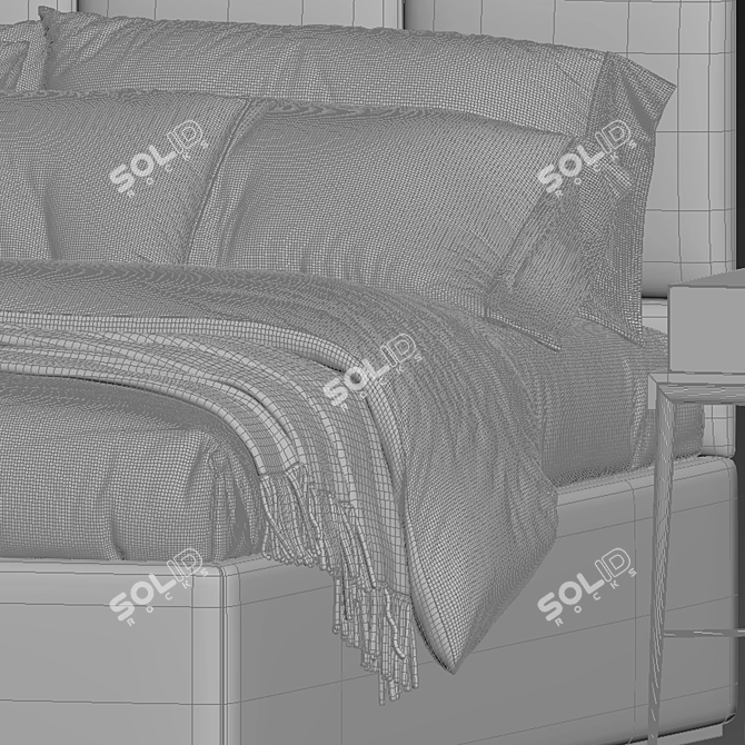 Upholstered King Size Headboard 3D model image 5