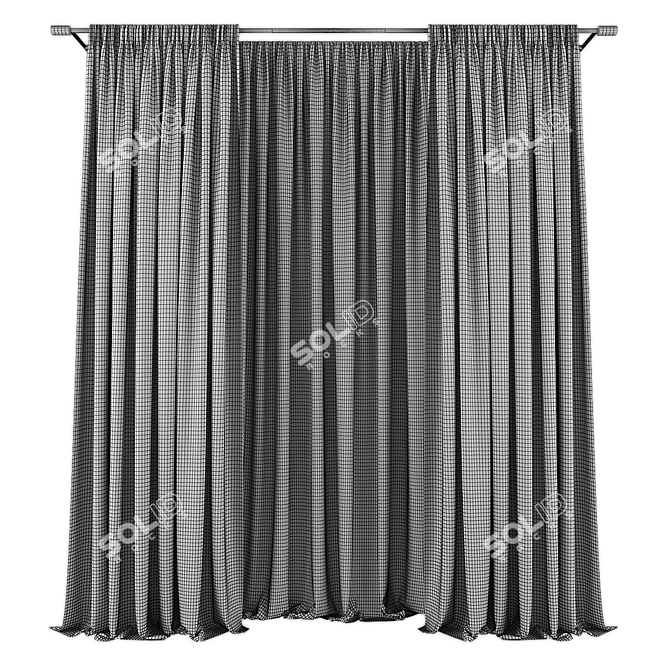 Modern Curtain Panel Design 3D model image 2