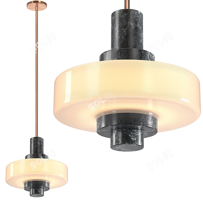 Green Marble Pendant Light - 3Ds Max Model 3D model image 1
