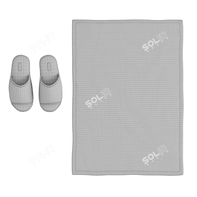 Zara Home Bath Mat & Slippers 3D model image 3