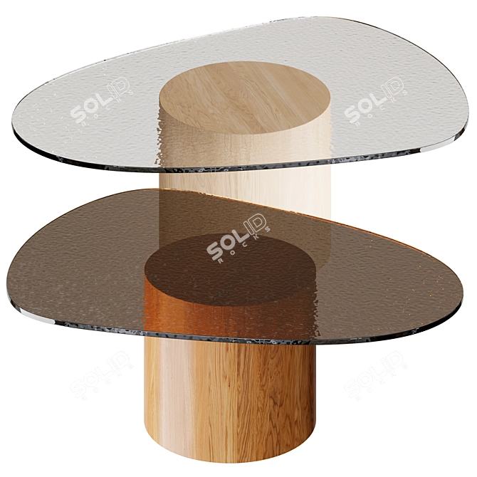 Designer Mushroom Side Table 3D model image 1