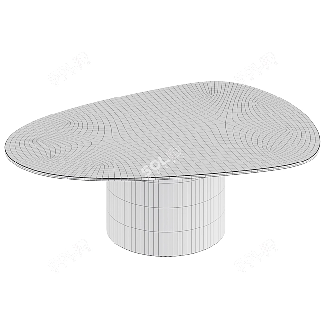 Designer Mushroom Side Table 3D model image 2