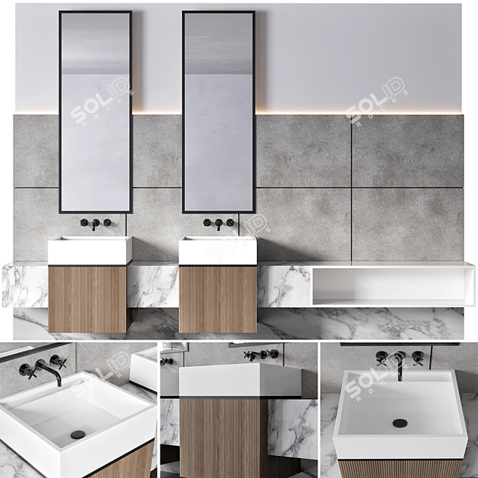 Modern Bathroom Furniture Set 16 3D model image 1