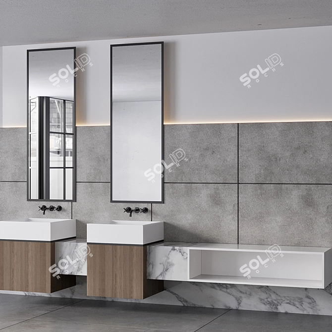 Modern Bathroom Furniture Set 16 3D model image 2