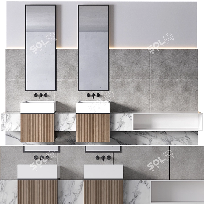 Modern Bathroom Furniture Set 16 3D model image 6