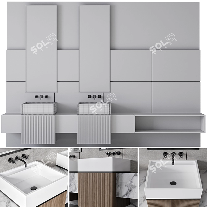 Modern Bathroom Furniture Set 16 3D model image 7