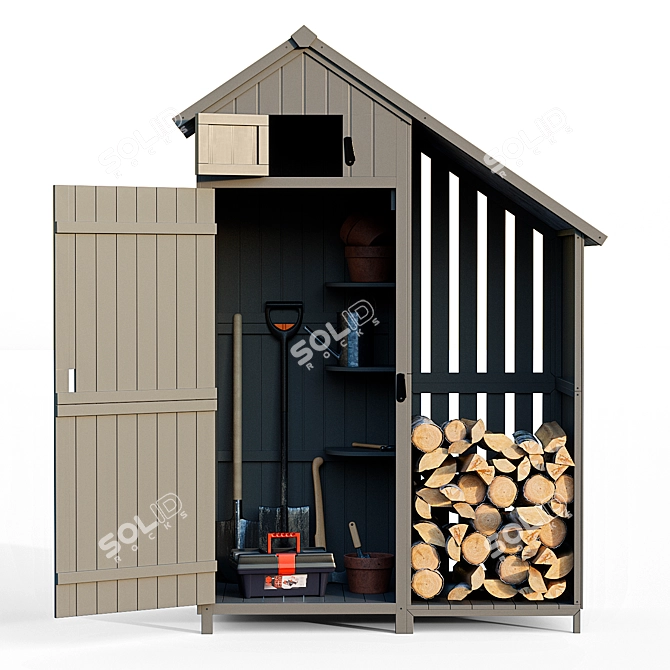 Garden Tools Storage Solution 3D model image 1