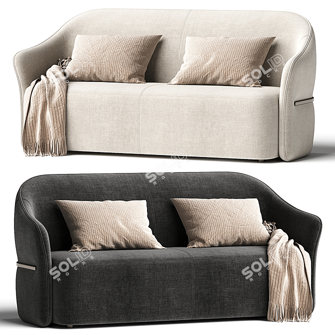 Elegant Madame Butterfly 2-Seater Sofa 3D model image 1