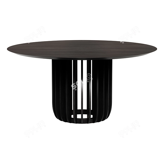 Modern Black Ash Dining Table 3D model image 1