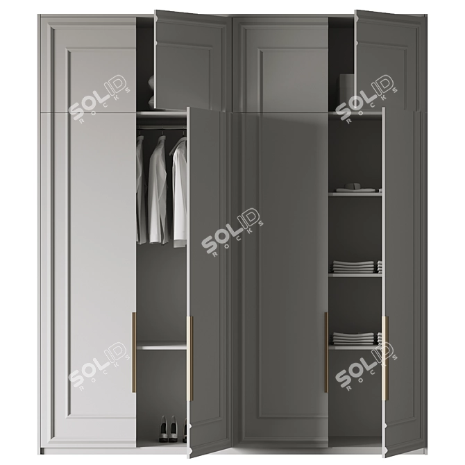 Customizable Wardrobe №18 3D model image 2